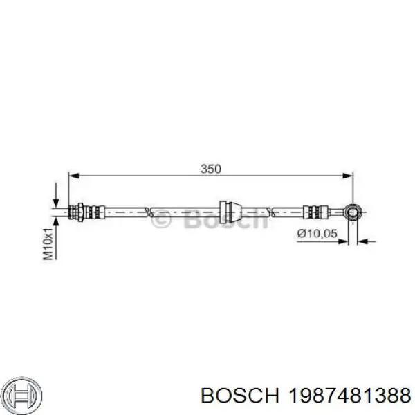 Шланг тормозной передний Bosch 1987481388
