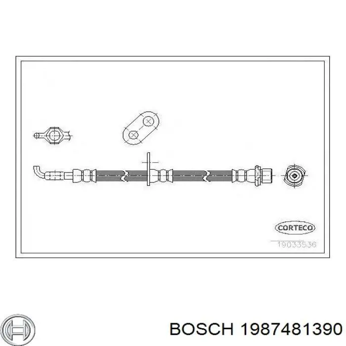 1987481390 Bosch Шланг тормозной левый передний