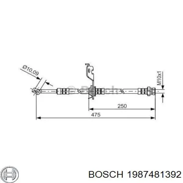 Шланг тормозной задний левый 1987481392 Bosch