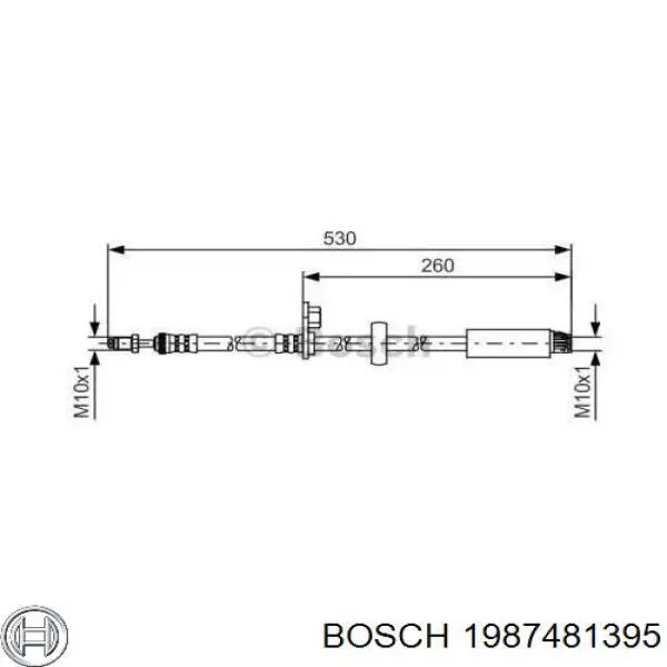 Шланг тормозной передний 1987481395 Bosch