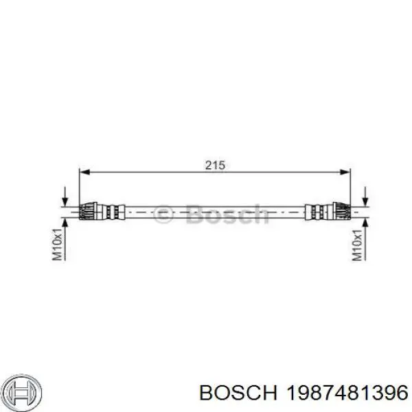 1987481396 Bosch шланг тормозной задний