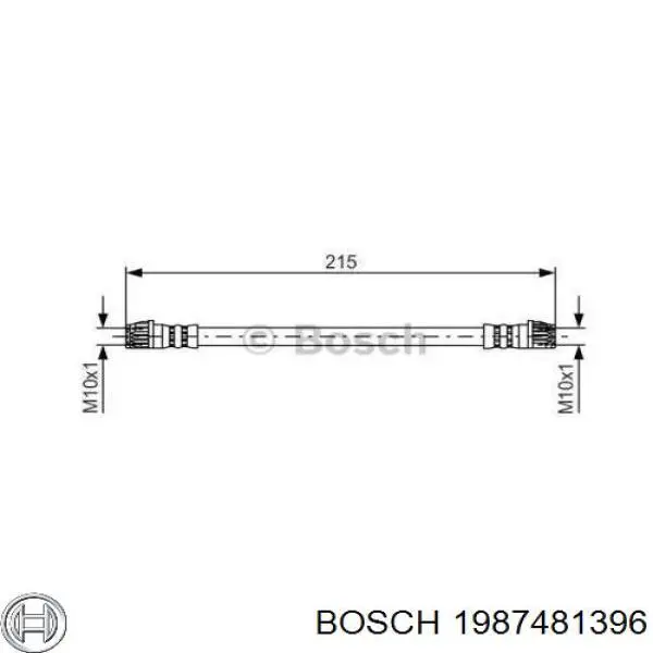 Задний тормозной шланг 1987481396 Bosch