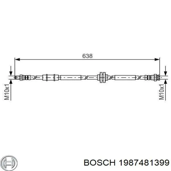 Шланг тормозной передний 1987481399 Bosch