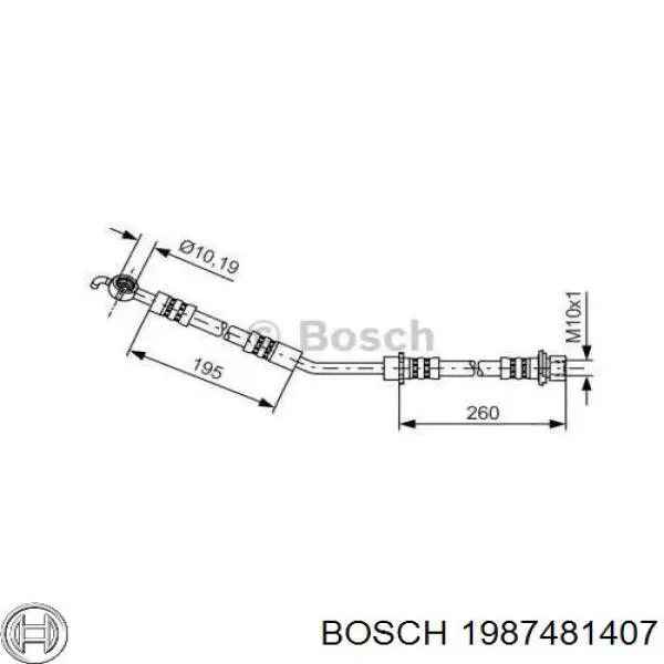 1987481407 Bosch шланг тормозной передний левый