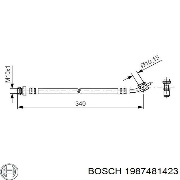 Задний тормозной шланг 1987481423 Bosch