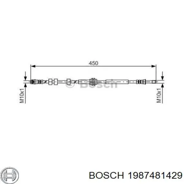 1987481429 Bosch шланг тормозной задний