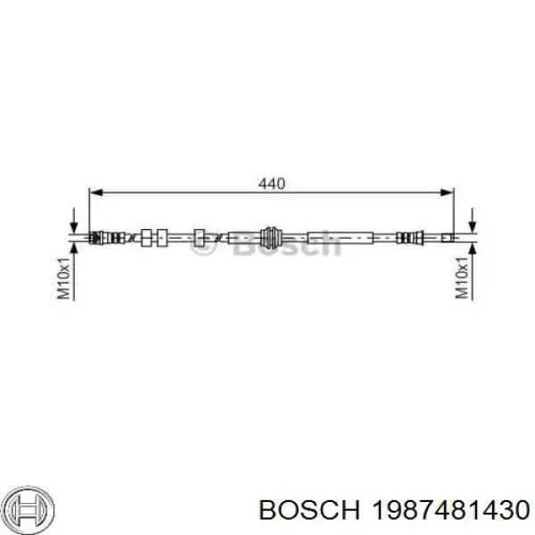1987481430 Bosch шланг тормозной задний