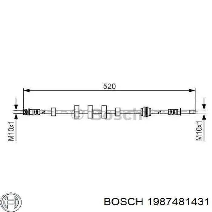 1987481431 Bosch шланг тормозной передний