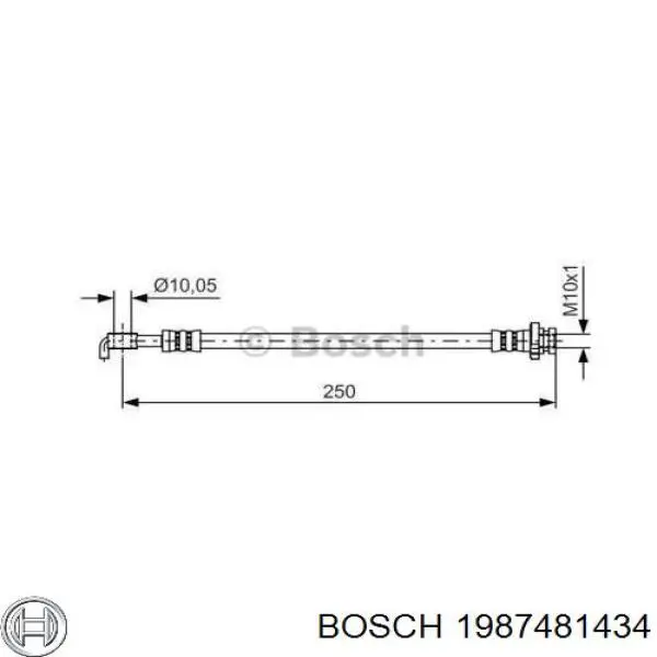 Шланг тормозной передний 1987481434 Bosch