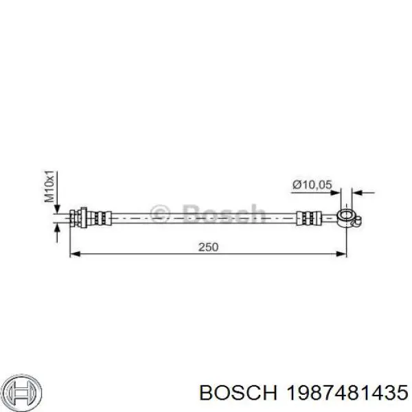 Шланг тормозной задний правый 1987481435 Bosch