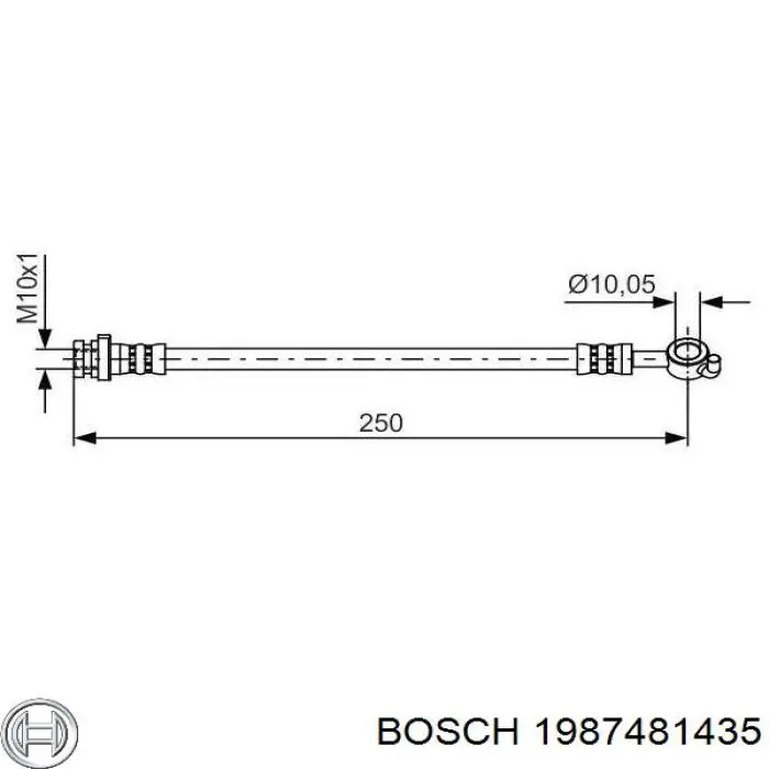 Tubo flexible de frenos trasero derecho 1987481435 Bosch