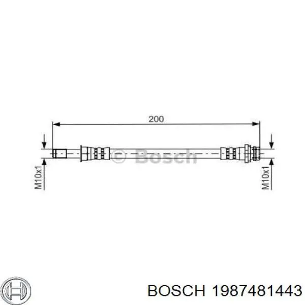 1987481443 Bosch шланг тормозной передний