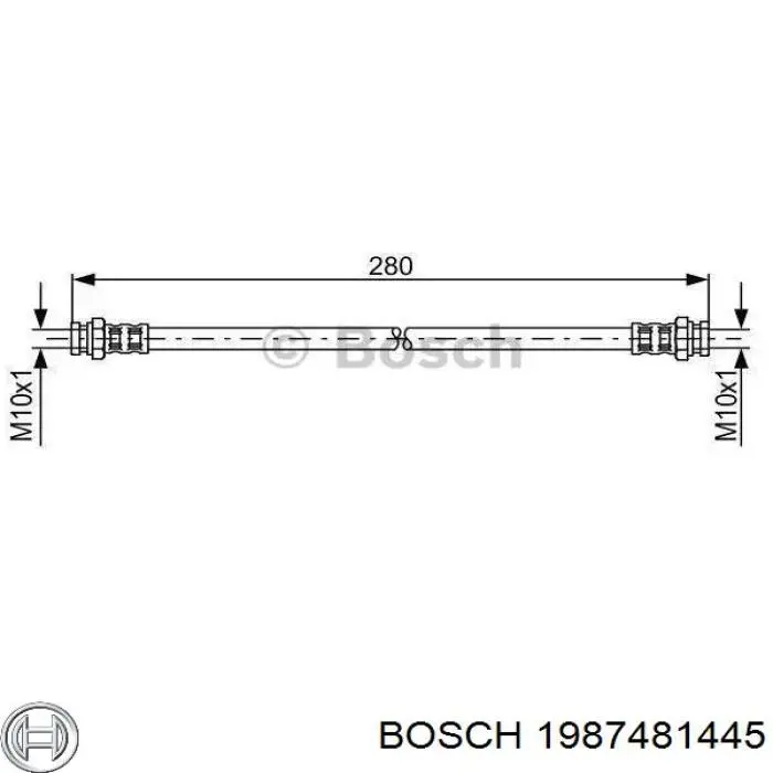 Купить 1987481445 Bosch Шланг тормозной передний