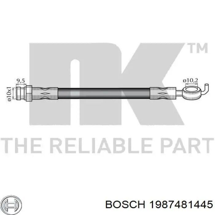 1987481445 Bosch Гибкая тормозная трубка передняя