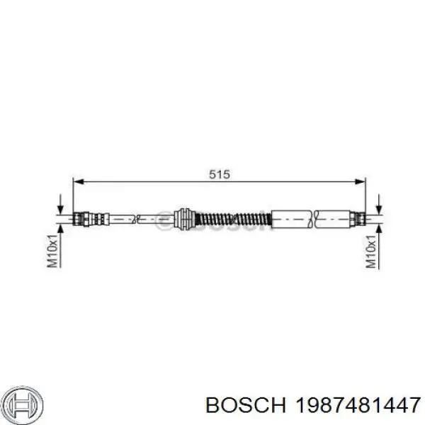 Шланг тормозной передний 1987481447 Bosch