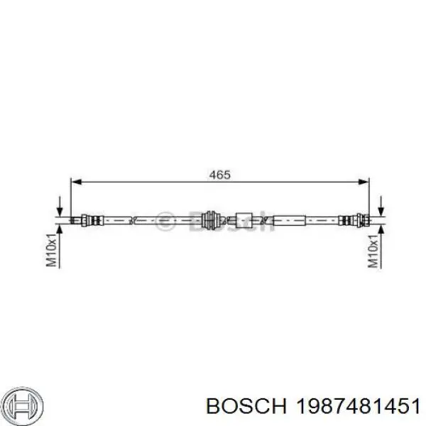 Купить 1987481451 Bosch Шланг тормозной передний