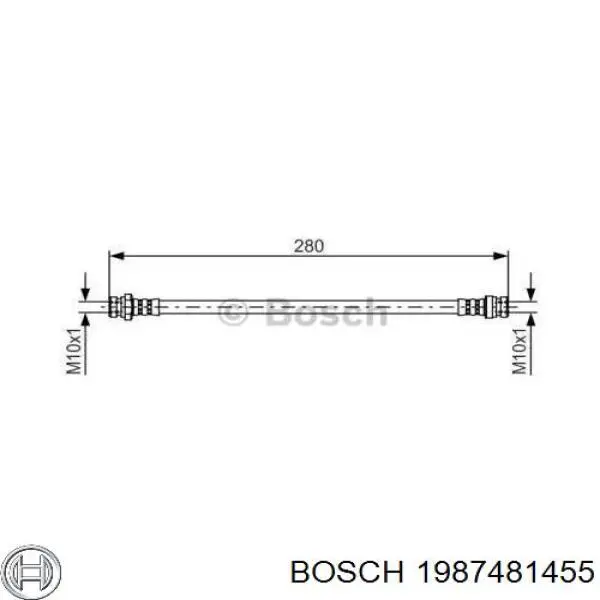 Шланг тормозной передний правый 1987481455 Bosch