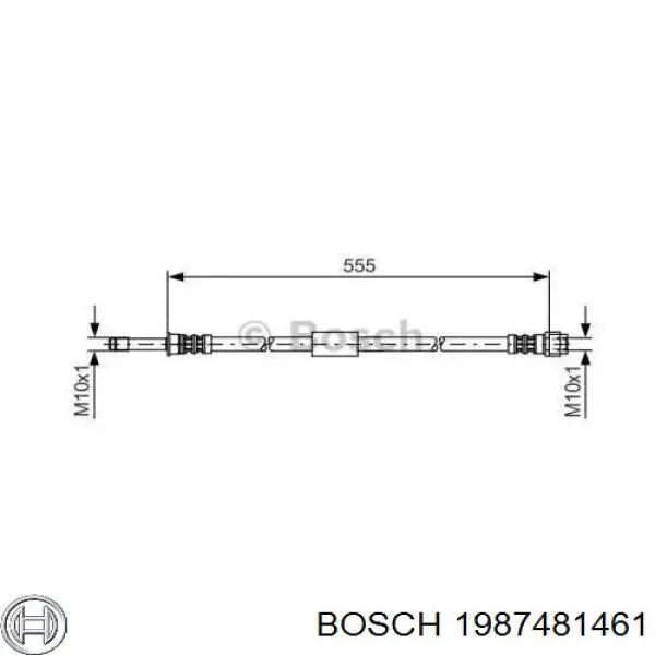 Шланг тормозной передний 1987481461 Bosch