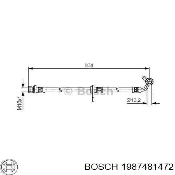 Купить 1987481472 Bosch Задний тормозной шланг