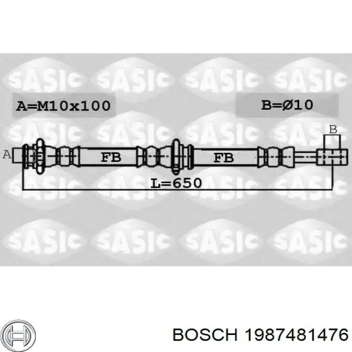 Шланг тормозной задний, правый Bosch 1987481476 цена, от 17.85 USD