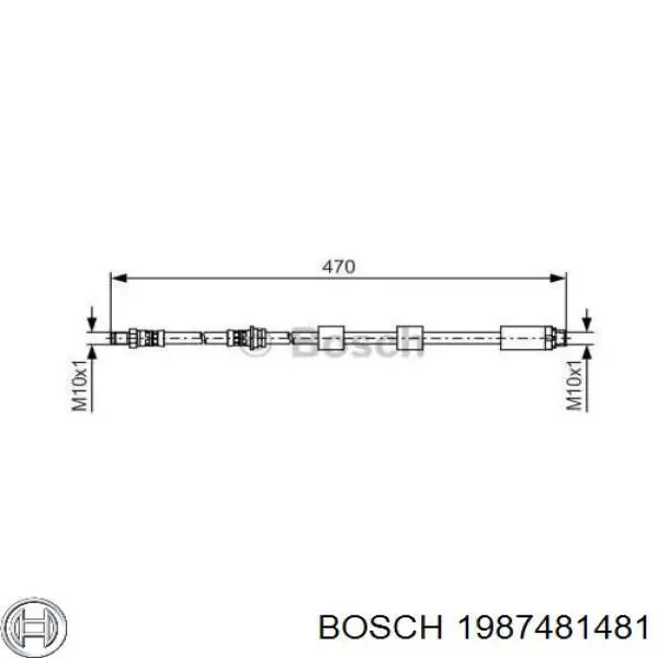 Шланг тормозной передний 1987481481 Bosch