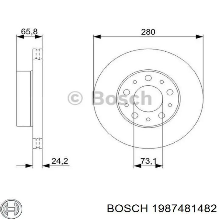 Шланг тормозной передний 1987481482 Bosch