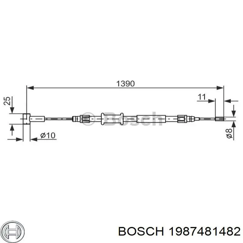 Шланг тормозной передний Bosch 1987481482