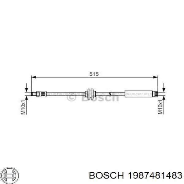 Задний тормозной шланг 1987481483 Bosch