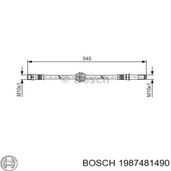 1987481490 Bosch шланг тормозной задний