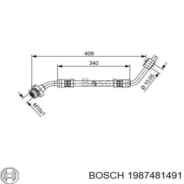 1987481491 Bosch шланг тормозной передний левый