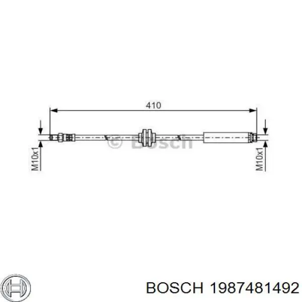 1987481492 Bosch шланг тормозной задний