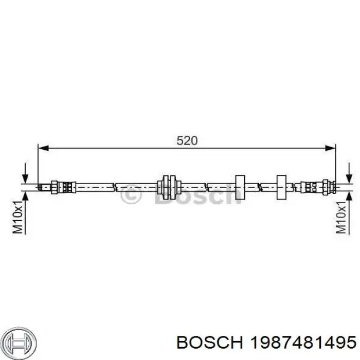 1987481495 Bosch шланг тормозной передний