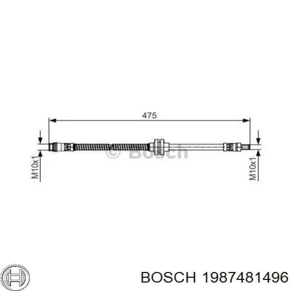 1987481496 Bosch шланг тормозной передний