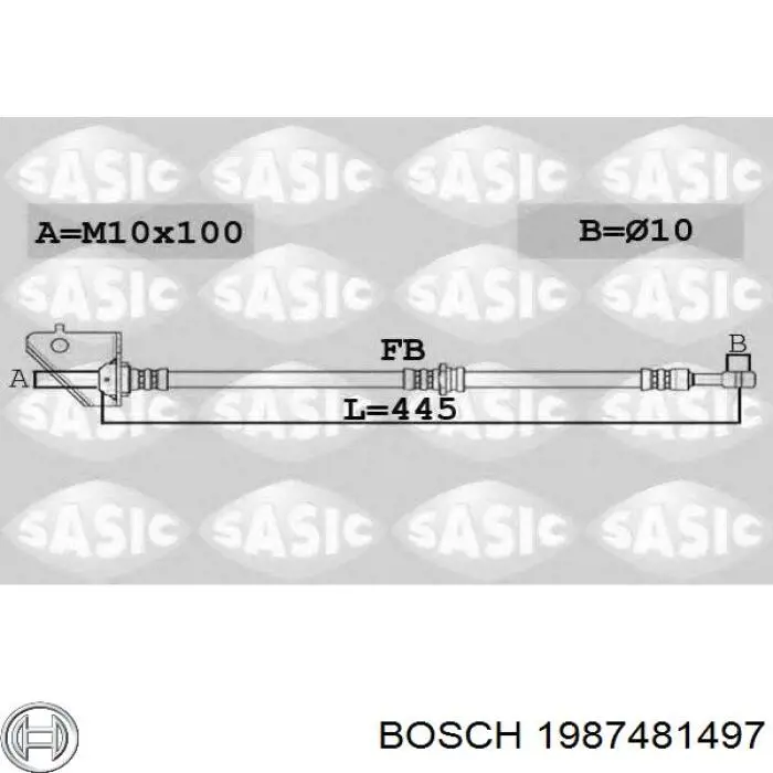 Купить 1987481497 Bosch Шланг тормозной передний левый