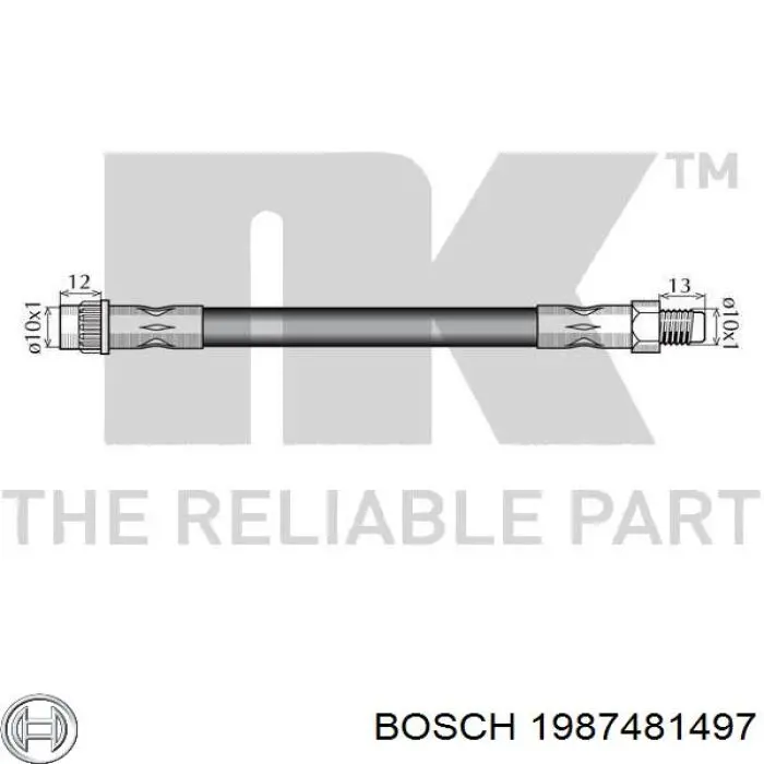 Шланг тормозной передний, левый Bosch 1987481497 цена, от 18.90 USD