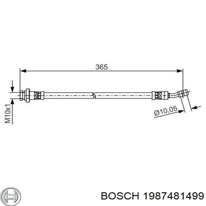 Шланг тормозной задний левый Bosch 1987481499