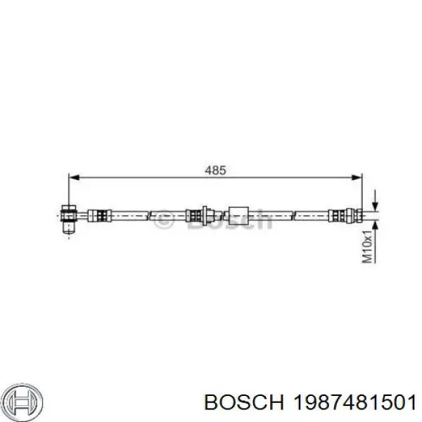 Шланг тормозной передний 1987481501 Bosch