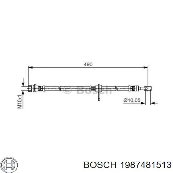 Задний тормозной шланг 1987481513 Bosch