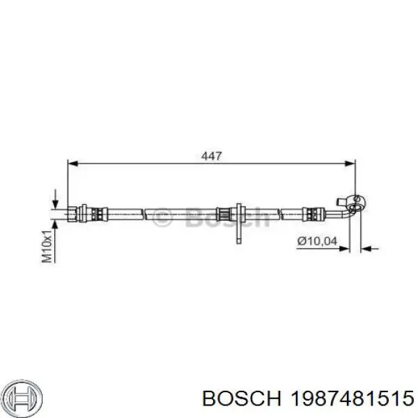 Шланг тормозной передний правый 1987481515 Bosch