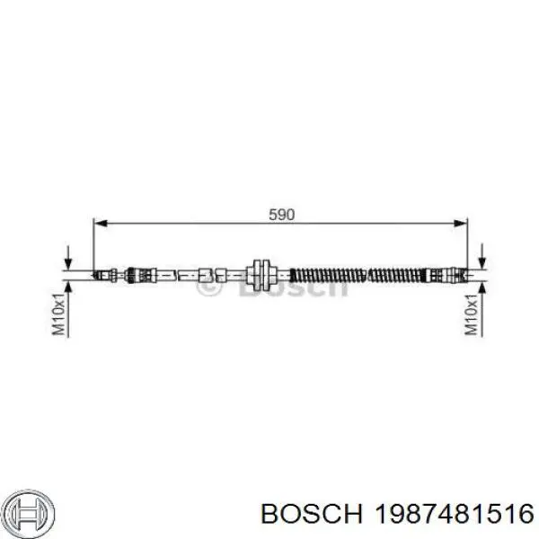 Шланг тормозной передний 1987481516 Bosch