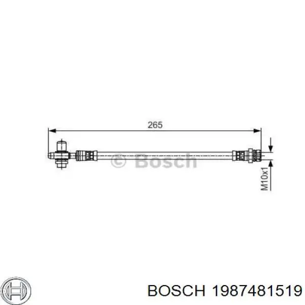 1987481519 Bosch шланг тормозной задний правый