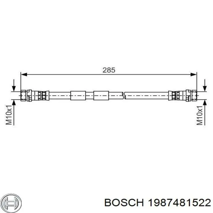 Tubo flexible de frenos trasero 1987481522 Bosch