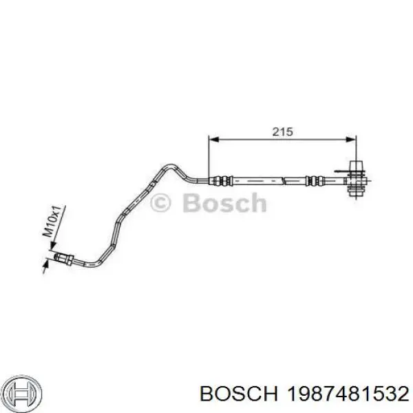 Шланг тормозной задний левый 1987481532 Bosch