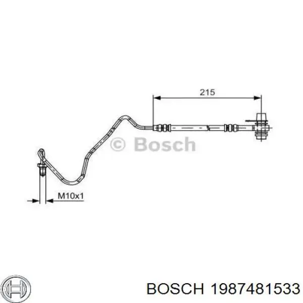 1987481533 Bosch шланг тормозной задний правый