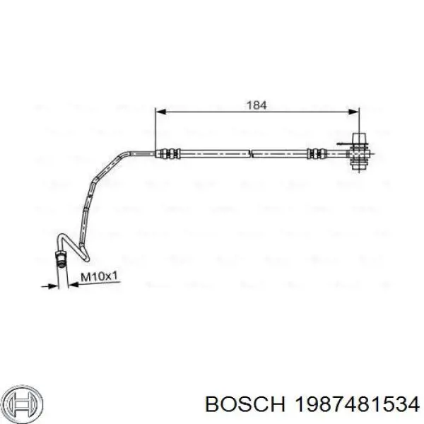 Шланг тормозной задний левый Bosch 1987481534