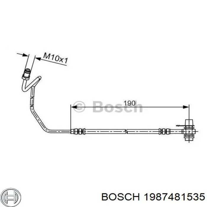 Шланг тормозной задний правый Bosch 1987481535
