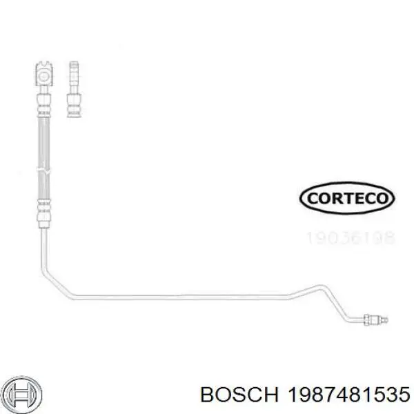 Шланг тормозной задний, правый Bosch 1987481535 цена, от 24.59 USD