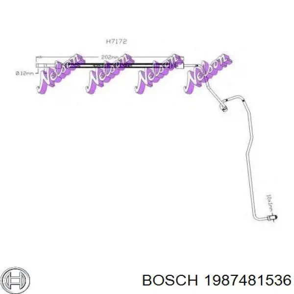 1987481536 Bosch Шланг тормозной задний левый