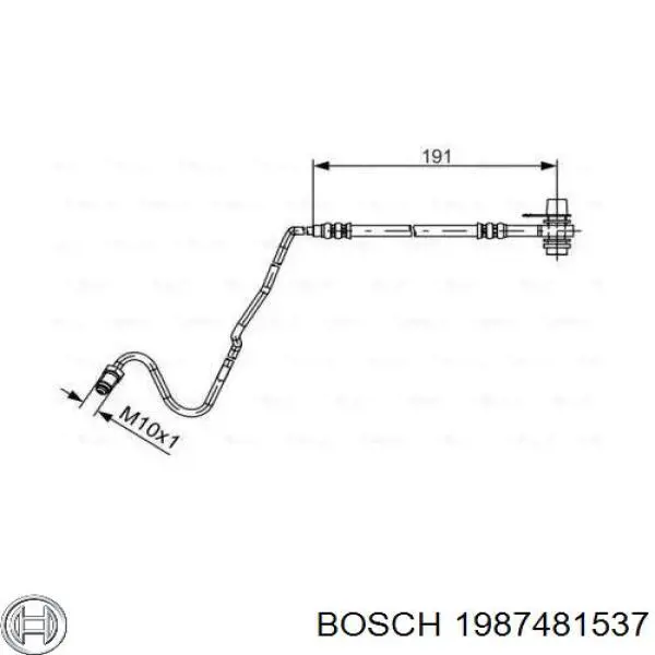 1987481537 Bosch шланг тормозной задний правый