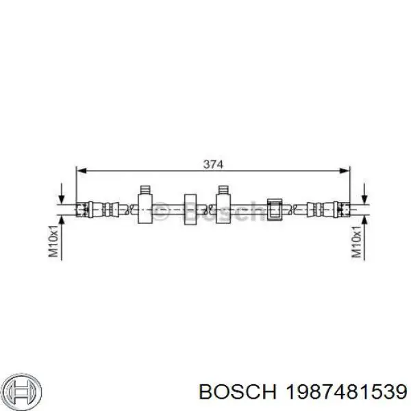 Шланг тормозной передний левый 1987481539 Bosch